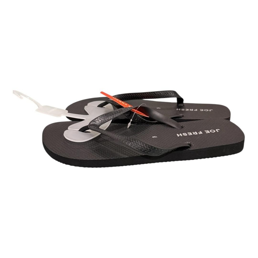 Joe Fresh Flip Flop Sandals mens Size 9 Black Rubber Beach Shoes Summer Casual